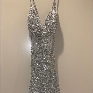 Silver sparkly sequin dress